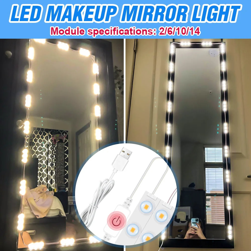 🌟 LED Makeup Mirror Light – Iluminación que Realza tu Belleza