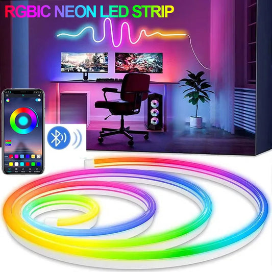 Tira Luz Led Neon RGB 5M Inteligente Con Bluetooth