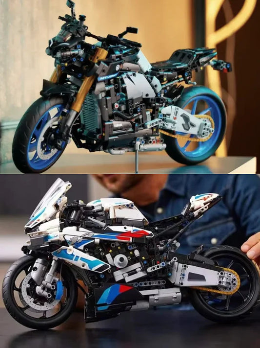 Motocicleta armable tipo lego