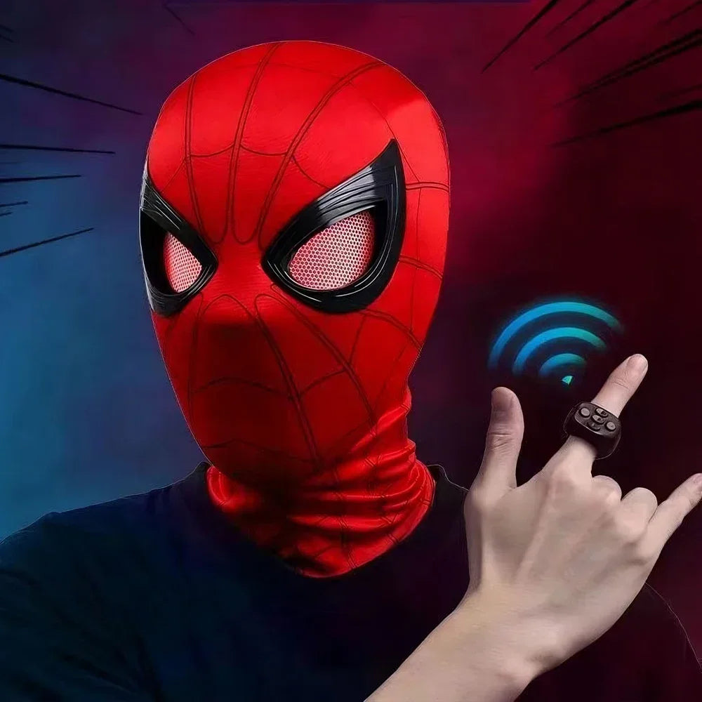 🕷️ Máscara Spiderman LED con Ojos Móviles – ¡El Disfraz Más Realista y Épico para tu Halloween!