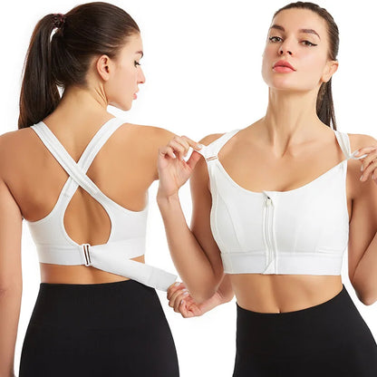 🖤 Top Deportivo con Cierre Frontal y Corrector de Postura x2