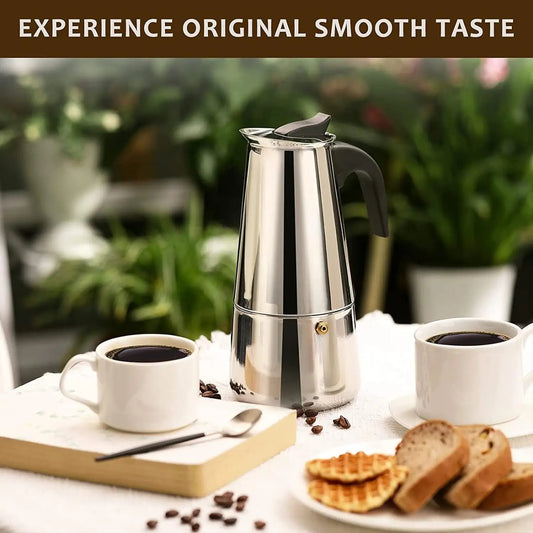 ☕🔥 Cafetera Italiana Acero Inoxidable 12 Tazas – Café Rápido para Todos, Sin Colar