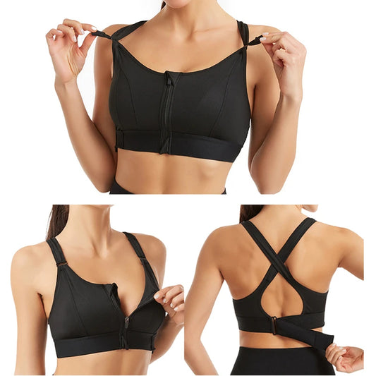 🖤 Top Deportivo con Cierre Frontal y Corrector de Postura x2