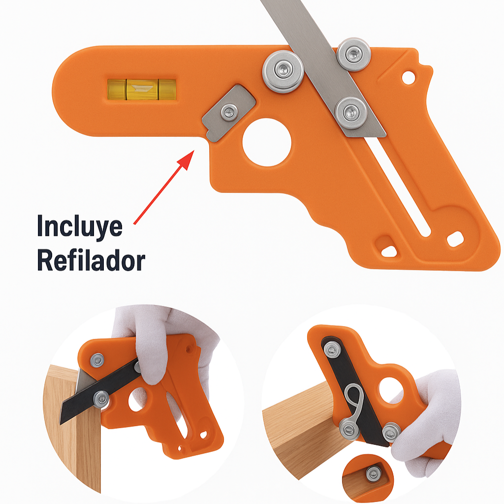 🧰 Escuadra Multifuncional con Nivel y Refilador de Precisión 💡 Mide, corta y nivela con la máxima exactitud