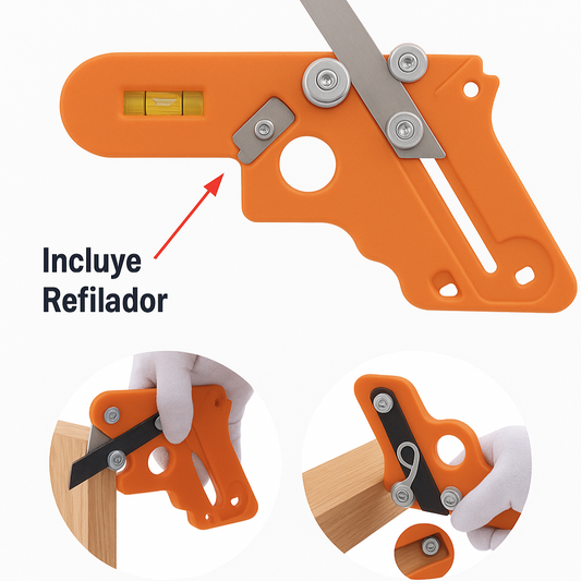 🧰 Escuadra Multifuncional con Nivel y Refilador de Precisión 💡 Mide, corta y nivela con la máxima exactitud