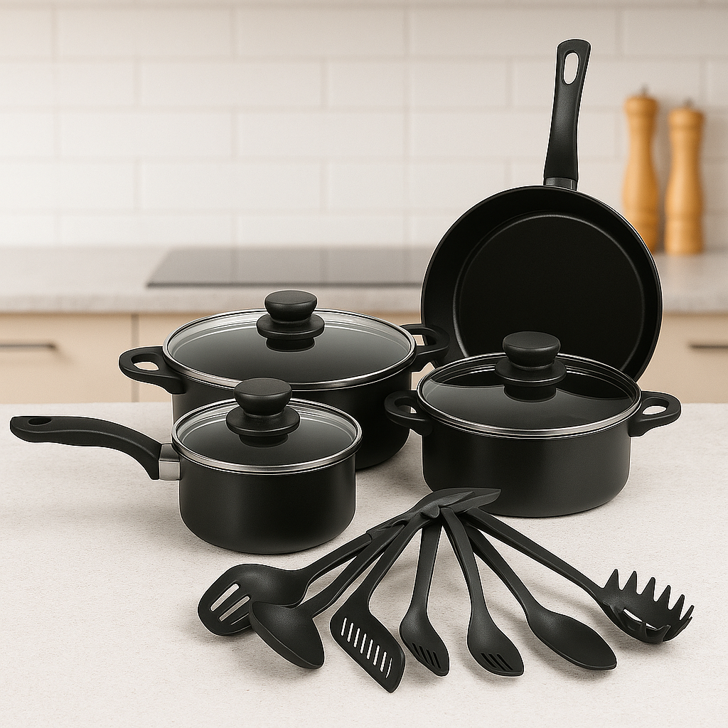 ✨ Set de Ollas Antiadherentes 13 Piezas – Cocina con Estilo, Sirve con Sabor ✨