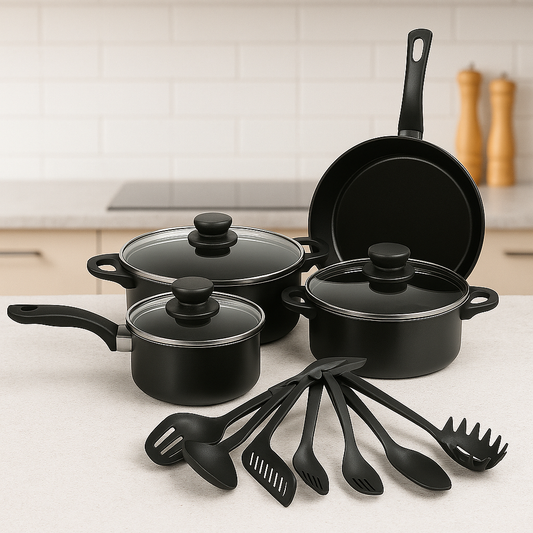 ✨ Set de Ollas Antiadherentes 13 Piezas – Cocina con Estilo, Sirve con Sabor ✨