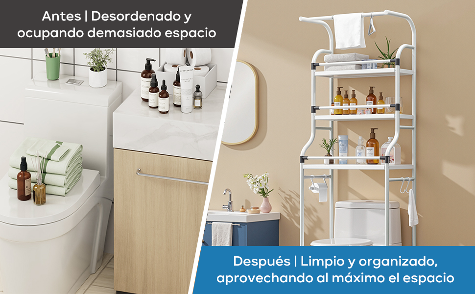 🚽✨ Organizador de Baño Tipo Estantería – Orden y Estilo en un Solo Lugar