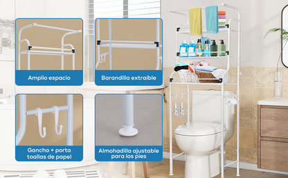 🚽✨ Organizador de Baño Tipo Estantería – Orden y Estilo en un Solo Lugar